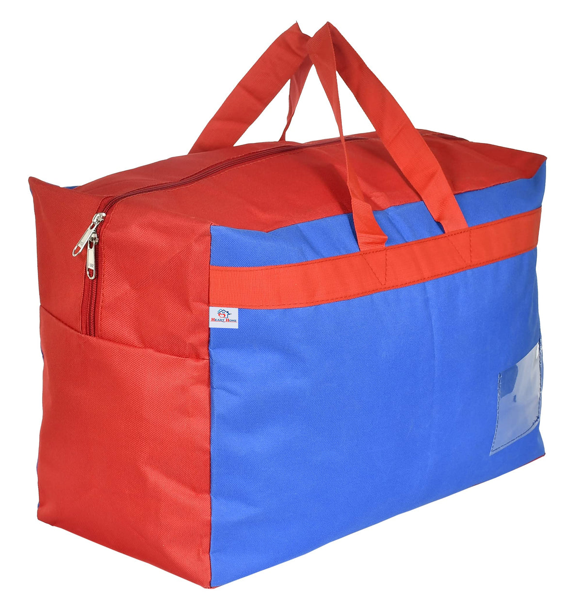 Heart Home Canvas Multi-Purpose Storage Bag/Clothing Storage Organizer(Blue & Red)