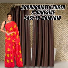 Kuber Industries Shower Curtain | Shelf Lining PVC Curtain for Bathroom | Shower Curtain for Bathroom | Bathroom Shower Curtain with Hooks | 7 Feet | Brown