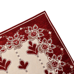 Heart Home Rectangular Floral Print Cotton Table Runner for Dining and Center Table, Wedding, Everyday Use, Dinner Parties (Maroon)-50HH01290