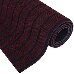 Kuber Industries Microfiber Striped Solid Anti-Slip Large Door Mat|Bath mat for Home,Living Room Entrance,24"x 36",(Maroon)