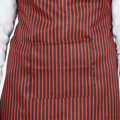 Kuber Industries Linning Printed Oil Stain Resistant Cooking Kitchen Apron for Men Women with 1 Front Pocket (Black & Maroon)-50KM0742