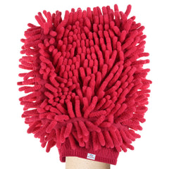 Heart Home Chenille Mitts|Microfiber Cleaning Gloves|Inside Waterproof Cloth Gloves|100 Gram Weighted Hand Duster|Chenille Gloves for Car|Glass|Pack of 4 (Dark Pink)