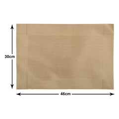 Heart Home Reversible Non-Slip Wipe Clean Heat Resistant PVC Placemats for Dining Table, Set of 6 (Light Brown)-50HH01307