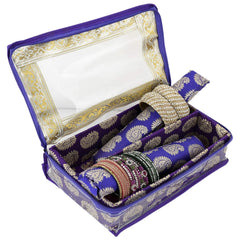 Heart Home Multipurpose Carry Design Laminated 2 Rod Bangle Box/Organizer/Case With Tranasparent Top (Purple)-47HH053