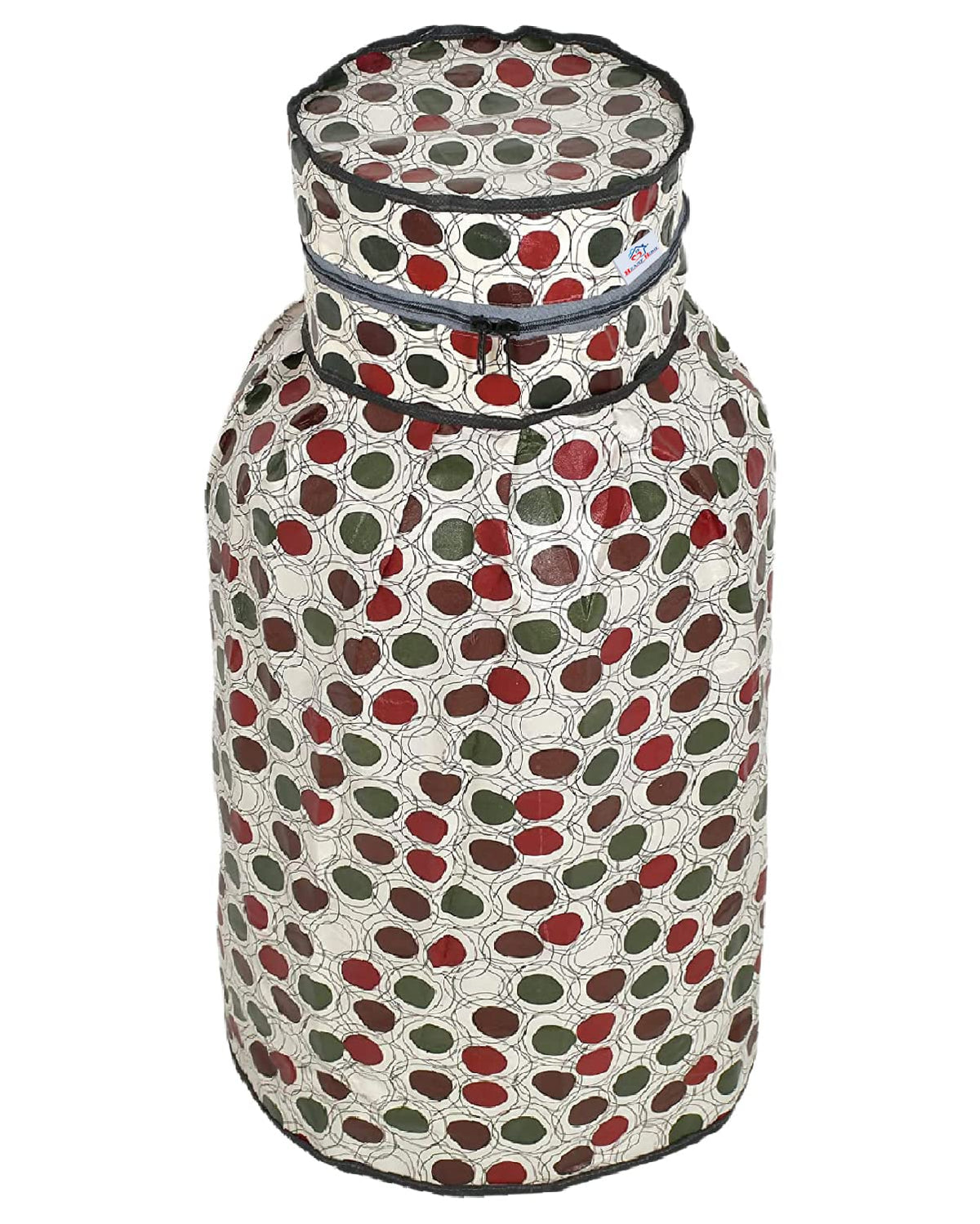 Heart Home PVC Circle Print Waterproof and Dustproof Cylinder Cover for Home & Kitchen (Cream) 52HH3941