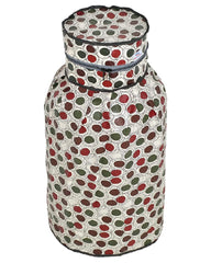 Heart Home PVC Circle Print Waterproof and Dustproof Cylinder Cover for Home & Kitchen (Cream) 52HH3941