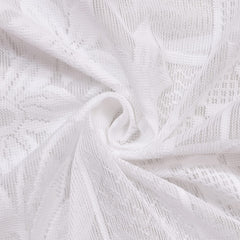 Heart Home Flower Print 7 Feet Cotton Door Curtain for Living Room, Bed Room, Kids Room with 8 Eyelets (White)-50HH01048