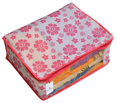 Kuber Industries 9 Piece Non Woven Saree Cover Set, Pink