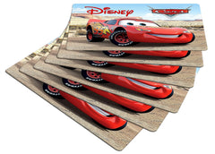 Heart Home Multiuses Car Print PVC Table Placemat with 6 Coasters for Kitchen, Dining Table Set of 6 (Beige) 52HH4060