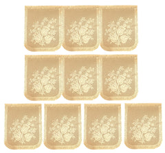 Heart Home Flower Printed Luxurious, Abstract Design 5 Seater Cotton Sofa Cover Set for Living Room, Office (Cream)-44HH0526