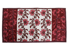 Kuber Industries Flower Print Polyester Fridge/Refrigerator Top Cover (Maroon)-KUBMART15477,Standard