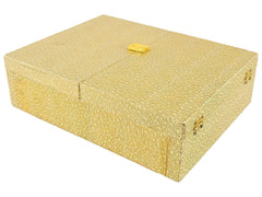 Heart Home Wooden Double Door 3 Rod Bangle Box | Vanity Organizer For Watches, Bracelet With Lock on Top & Handle (Gold)