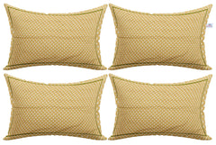 Heart Home Rhombus Design Cotton Pillow Covers, 18 x 28 inch, Set of 4 (Brown)