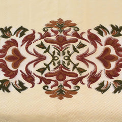 Kuber Industries Floral Printed Cotton 4 Seater Center Table Cover,40"x60" (Sand & Maroon)-44KM069