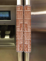 Kuber Industries Checkered Design PVC 2 Pieces Fridge/Refrigerator Handle Cover (Brown) - CTKTC039698