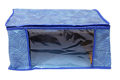 Kuber Industries Leheriya Design 8 Piece Non Woven Saree Cover, Large, Royal Blue - CTKTC15210