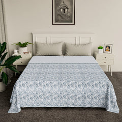 Kuber Industries Blanket | Cotton Double Bed Dohar | Blanket For Home | Reversible AC Blanket For Travelling | Blanket For Summer | Blanket For Winters | Flower Print | Green