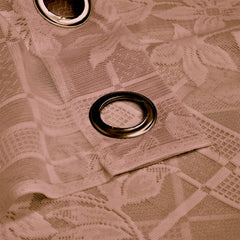 Kuber Industries Flower Print Home Decor Cotton Door Curtain with 8 Eyeletss, 7 Feet Pack of 2 (Brown)-50KM01057