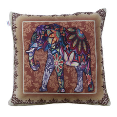 Heart Home Cushion Cover|Sofa Cushion Covers|Elephant Print Sitting Cushion Cover|Polyester Cushion Filler|16x16 Inch|Set of 5 (Multicolor)
