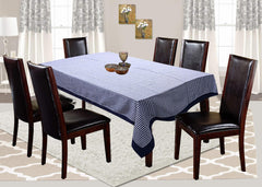 Kuber Industries Dining Table Cover 6 Seater|Table Cloth|Table Cover for Home, Restaurant|Cotton Checkered Design|Blue