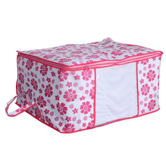 Kuber Industries 3 Piece Non Woven Under Bed Storage Organiser Set, Pink, Standard (UNDERPinkf02)