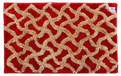 Heart Home Soft, Lightweigth, Washable, Non Slip Doormat Entrance Rug Dirt Trapper Mat Shoes Scraper for Entry, Patio, Porch (Red)