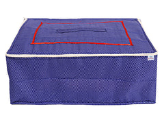 Heart Home Dot Printed Cotton Saree Cover, Clothes Organiser For Wardrobe, Storage Bag, Regular Clothes Storage Bag With Handle on Top(Blue)-HS_38_HEARTH20961