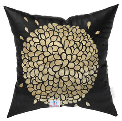 Heart Home Rangoli Print Soft Decorative Square Cushion Cover, Cushion Case for Sofa Couch Bed 16x16 Inch- Pack of 5 (Black) 52HH3918