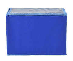 Kuber Industries Lehariya Printed Multiuses Small Non-Woven Storage Box/Organizer With Tranasparent Lid (Blue) -44KM0449