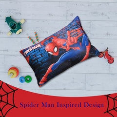Heart Home Marvel Spiderman Print Baby Pillow|Polyester Super Soft Kids Pillow for Sleeping & Travel,12 x 18 Inch,Pack of 2 (Navy Blue)