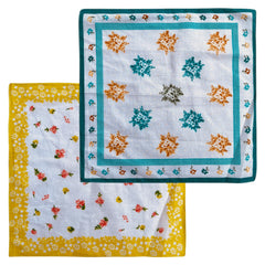 Kuber Industries Cotton Premium Collection Handkerchief|Small Flower Design & Colorful Look|Size 30 x 30 x CM, Set of 12 Piece (Multicolor)