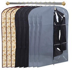 Kuber Industries 9 Pieces Half Transparent Non Woven Men's Coat Blazer Suit Cover (Grey & Black & Brown) -CTKTC041601