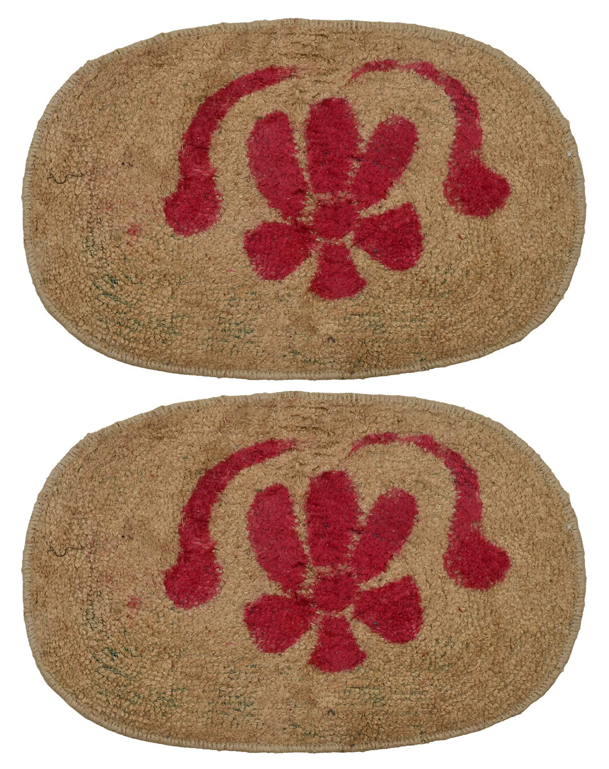 Kuber Industries Anti-Slip Durable Home Décor Jute Door Mat, Welcome Mat for Entryway, Patio, Garage, Outdoor and Indoor, 23"x15"- Pack of 2 (Brown)