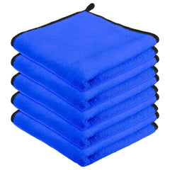 Heart Home Cleaning Towel | Reusable Cleaning Cloths for Kitchen | Duster Towel for Home Cleaning | 400 GSM Cleaning Cloth Towel with Hanging Loop | 40x60 | Pack of 5 | Blue