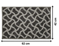 Heart Home Washable, Non Slip Velvet Doormat for Indoor (Brown)