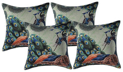 Heart Home Cotton 4 Pieces Cushion Cover Set (Green) - CTHH1182