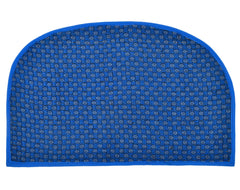 Heart Home D Shape Indoor Outdoor Anti-Slip Rubber Door Mat, 21"x14"- Pack of 2 (Blue)-47HH01284