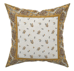 Kuber Industries Floral Design Cotton Abstract Decorative Throw Pillow/Cushion Covers 16"x16"-Pack of 4 (Cream)