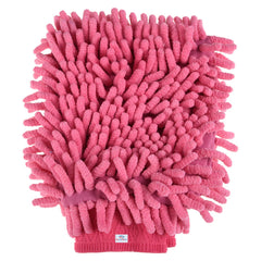 Heart Home Chenille Mitts|Microfiber Cleaning Gloves|Inside Waterproof Cloth Gloves|100 Gram Weighted Hand Duster|Chenille Gloves for Car|Glass|Pack of 4 (Pink)