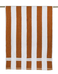 Kuber Industries Lining Design Soft Cotton Bath Towel, 30"x60", Pack of 2 (Brown & White)