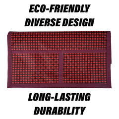 Heart Home Oven Top Cover | Microwave Oven Top Cover | Microwave Cover with 4 Utility Pockets | Oven Cover for Kitchen Décor | Barik Check Oven Top Cover | Maroon