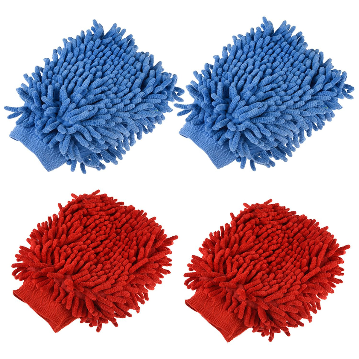 Heart Home Gloves | Microfiber Cleaning Gloves | Chenille Mitts for Kitchen | 50 GSM Hand Duster for Kitchen | Hand Gloves For Car | Duster for Glass | Pack of 4 | Multi