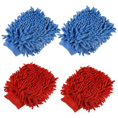 Heart Home Gloves | Microfiber Cleaning Gloves | Chenille Mitts for Kitchen | 50 GSM Hand Duster for Kitchen | Hand Gloves For Car | Duster for Glass | Pack of 4 | Multi