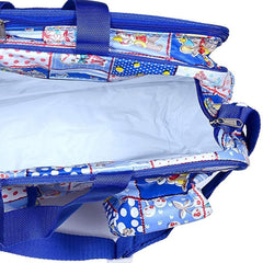 Heart Home PVC Multiuses Teddy Print Mothers Bag/Diapers Bag With Handle For Traveling, storing (Blue) 52HH4012