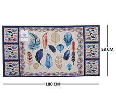 Heart Home Birds Wings Print Jute Fridge/Refrigerator Top Cover, Gold-HEART10090 (Model Number: HEART010090)