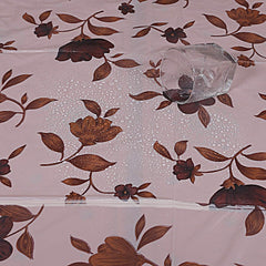 Heart Home Flower Printed PVC Double Bed Mattress Protector, 80"x80" Inch (Cream)