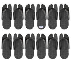 Heart Home Rubber Bathroom Slipper for Men & Women 6 Pair (Black) 54HH4215.