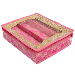 Kuber Industries Brocade Hardboard 3 Rod Bangle Box, Pink