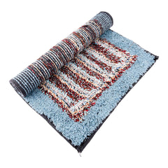 Heart Home Door Mat | Dust Trapper Mat | Door Entrance Mat | Anti-Skid Door Mat | Floor Mat for Home Entrance | Cotton Border Door Mat | Entryway Door Mat | Pack of 3 | Sky Blue