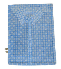 Kuber Industries Check Design Laminated PVC Transaparent Shirt Cover Bag-Pack of 2 (Blue)-HS_38_KUBMART21287